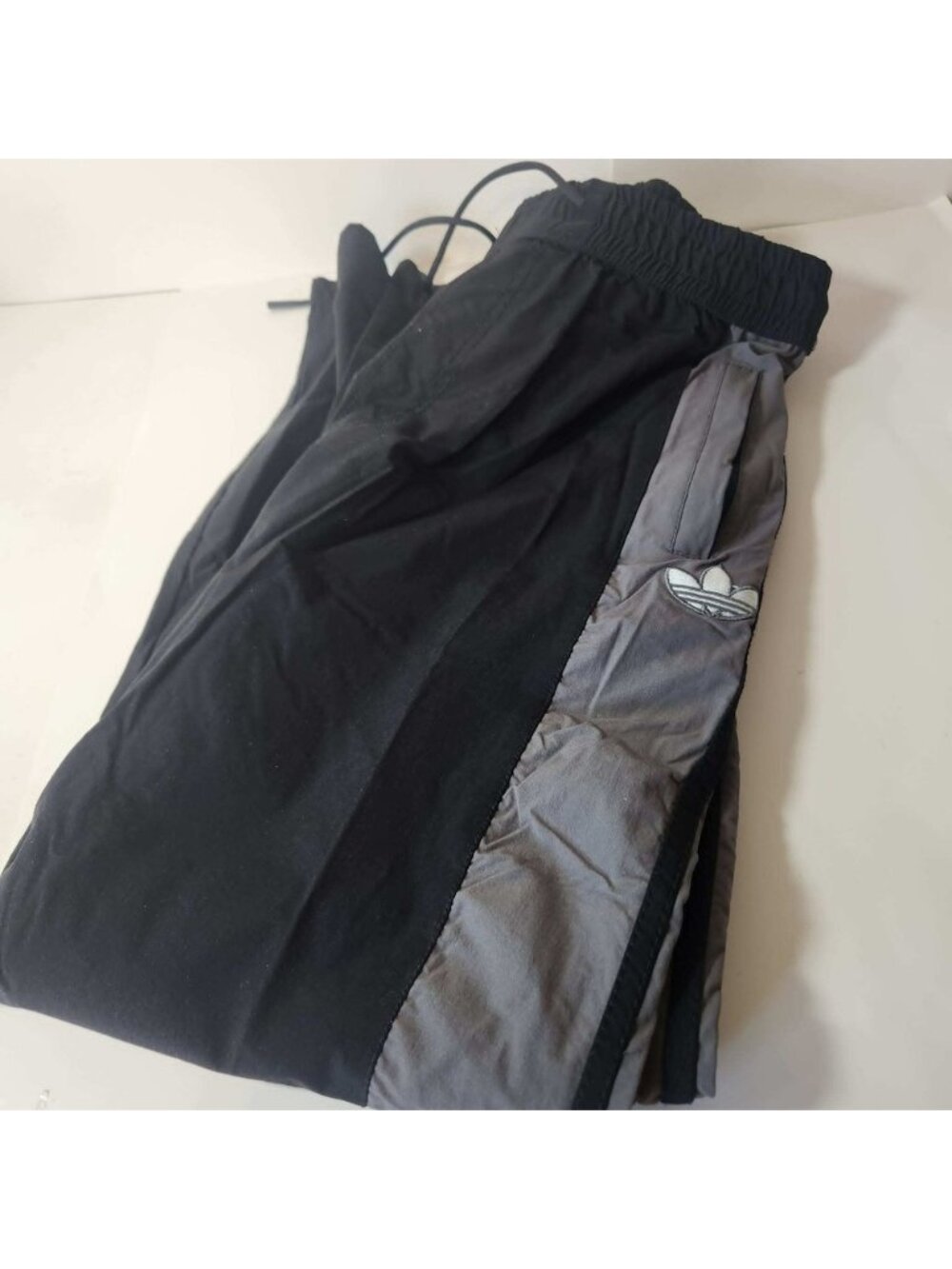 Adidas Originals Mens XL Track Pants Black Grey Colorblock Trefoil Logo Training